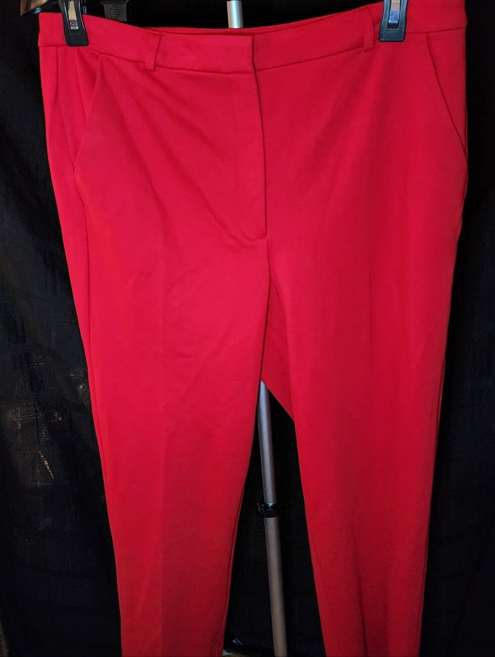 Ruby Rd. Women’s Red Solid Dress Pants Stretch Flat Front Straight Leg Size 14